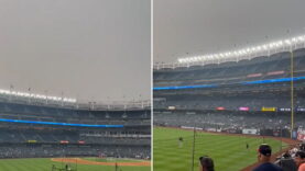 Canadian wildfires cause eerie haze over Yankee Stadium in New