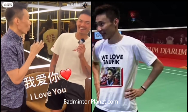 Lee Chong Wei shows his love and respect for Lin Dan and Taufik Hidayat. (photo: Lin Dan