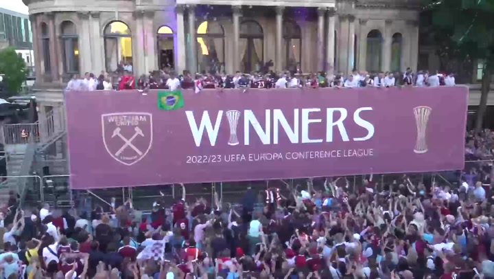 West Ham celebrate Europa League win victory parade